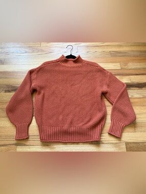 Womens Chunky Knit Mock Neck Sweater Size S